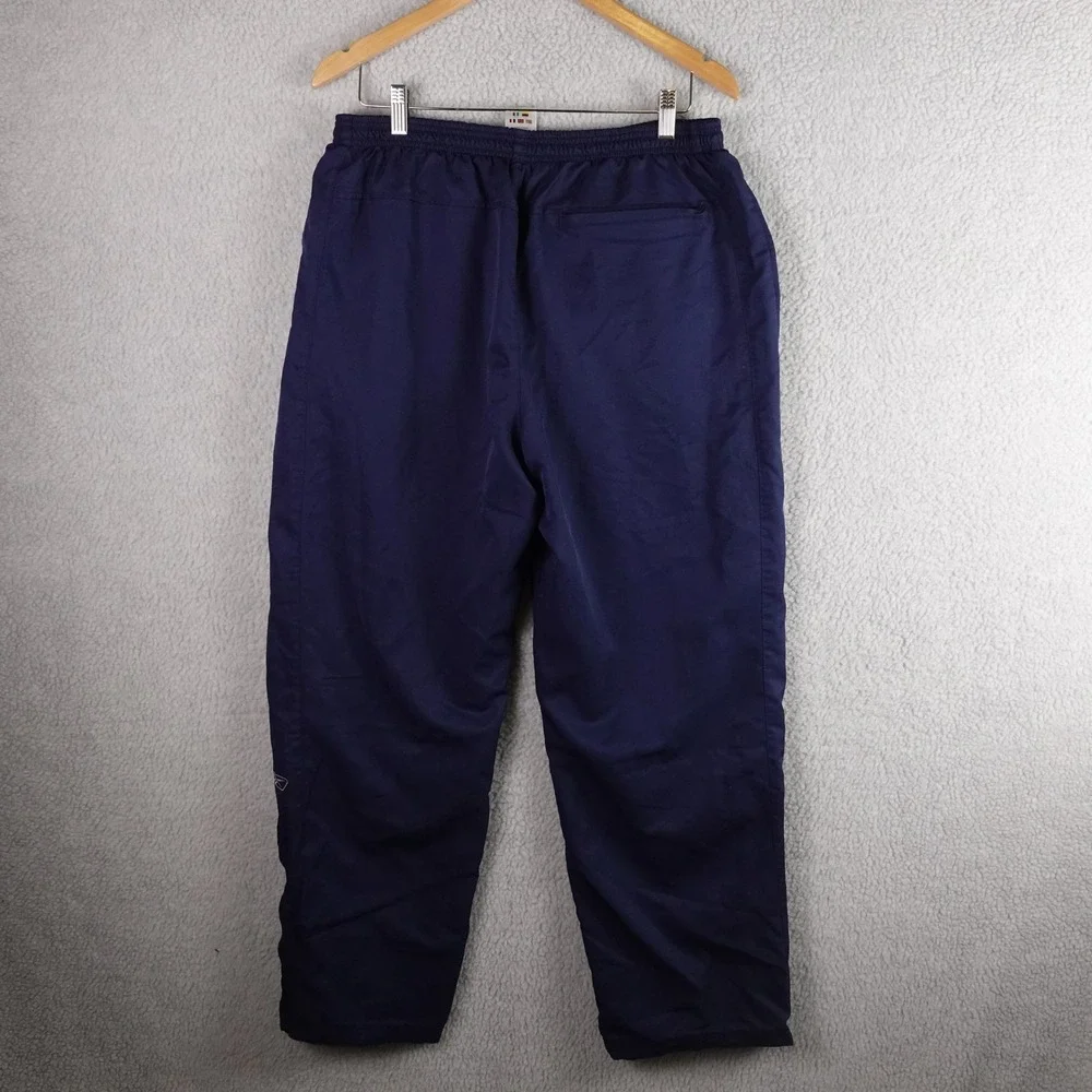 Reebok Mens Navy Blue Track Pants Elastic Waist Side Zip Athletic Joggers Large